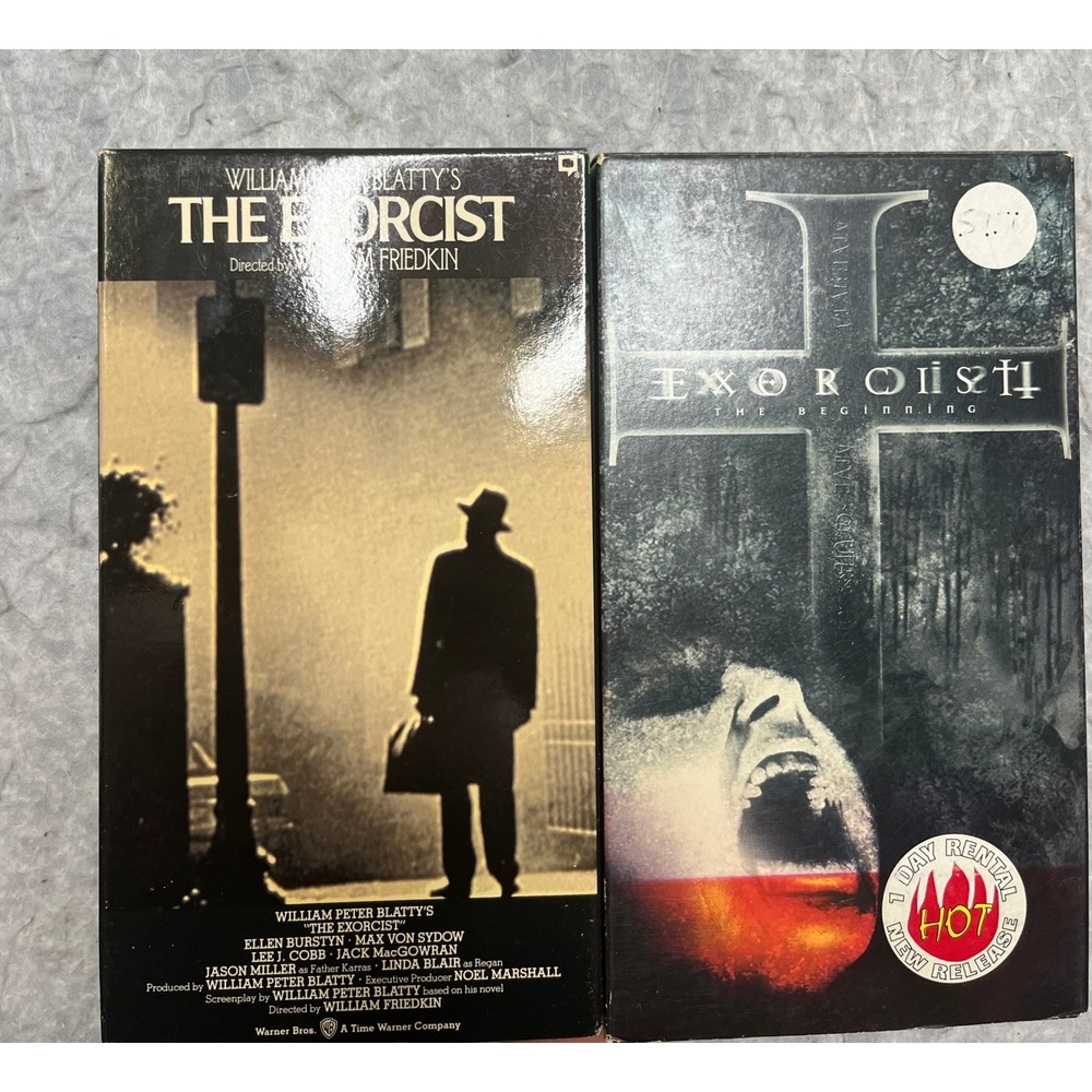 The Exorcist & Exorcist The Beginning‎ VHS Horror Movie Bundle Warner Home Video
